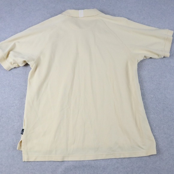 Adidas Golf Polo Shirt Mens Large Climalite Stretch Knit Yellow Short Sleeve - Picture 4 of 6